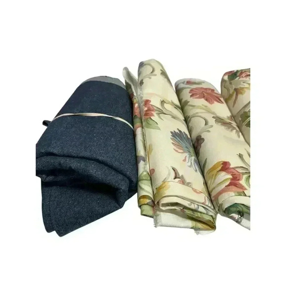 Fabric - 4 rolls of vintage floral 1 roll of dark denim 1 roll tropical floral - Picture 6 of 15